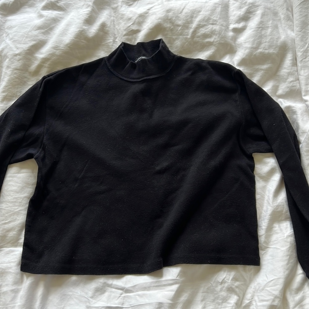 Brandy Melville Black Cotton Mock Neck